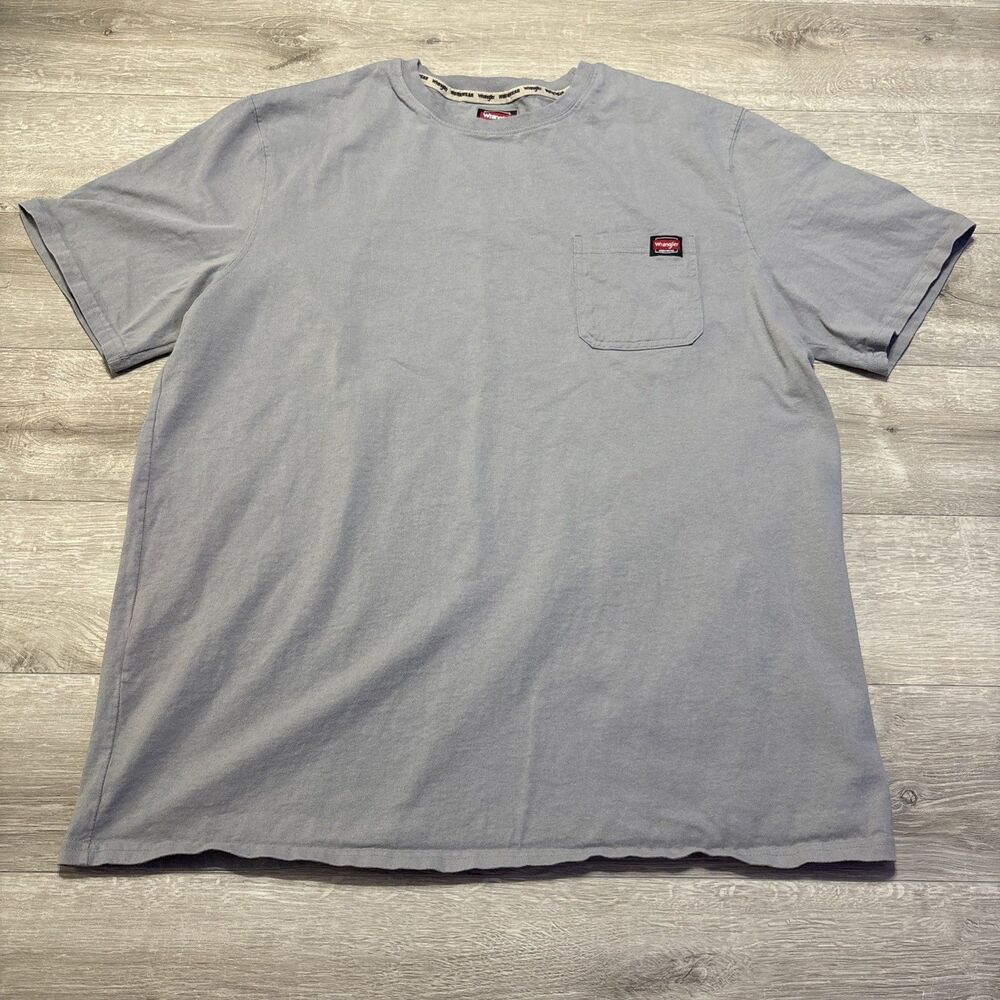 Wrangler Workwear Men's 2XLT Gray Pocket T-Shirt Heavyweight Short Sleeve